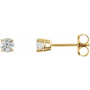 4 Prong Martini Diamond Gold Stud Earrings