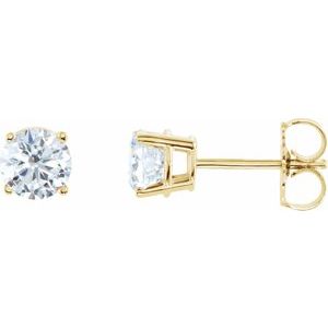 4 Prong Martini Diamond Gold Stud Earrings