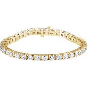 14K Yellow Gold 7inch Lab Grown Diamond Line Bracelet