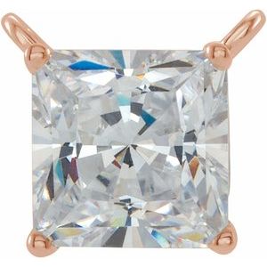 14K Rose Gold Lab Grown Diamond Necklace Center Pendant