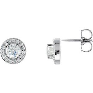 14K White Gold Drop Stud Forever Diamond Earrings