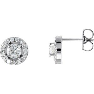 Platinum Drop Stud Forever Diamond Earrings