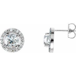 Platinum Drop Stud Forever Diamond Earrings