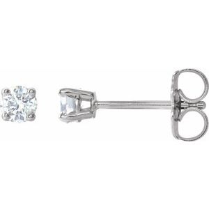 3 Prong Martini Diamond Gold Stud Earrings