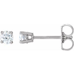 4 Prong Martini Diamond Gold Stud Earrings