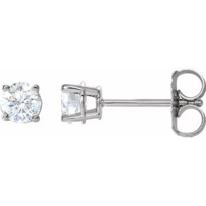 3 Prong Martini Diamond Gold Stud Earrings