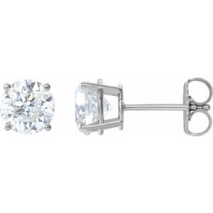 4 Prong Martini Diamond Gold Stud Earrings