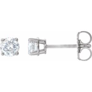 4 Prong Martini Diamond Gold Stud Earrings