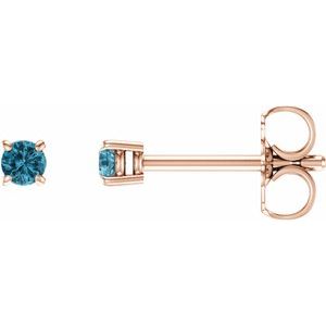 3 Prong Martini Diamond Gold Stud Earrings