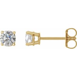 4 Prong Martini Diamond Gold Stud Earrings