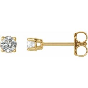 4 Prong Martini Diamond Gold Stud Earrings