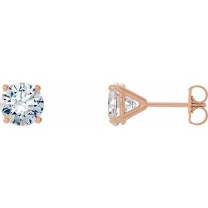 14K Rose Gold Diamond Cocktail Earrings