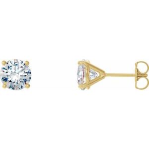 14K Yellow Gold Diamond Cocktail Earrings