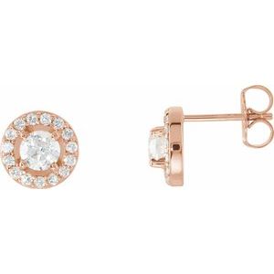 14K Rose Gold Drop Stud Forever Diamond Earrings