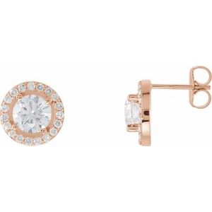 14K Rose Gold Drop Stud Forever Diamond Earrings