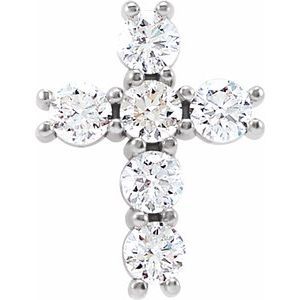 Platinum Natural Diamond Cross Pendant