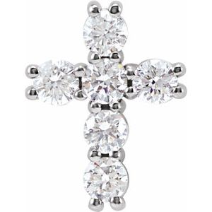 Platinum Natural Diamond Cross Pendant