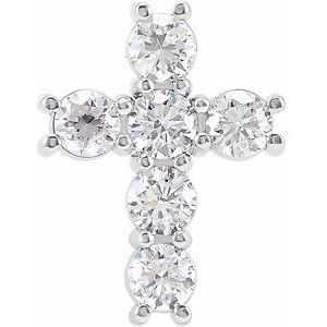 Platinum Natural Diamond Cross Pendant