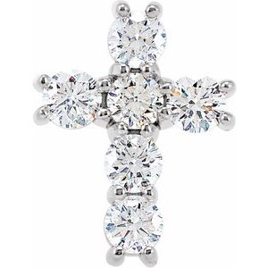 Platinum Natural Diamond Cross Pendant