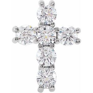 Platinum Natural Diamond Cross Pendant