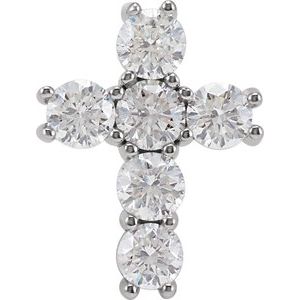 Platinum Natural Diamond Cross Pendant