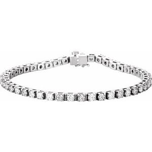 14k White Gold 7" Line Lab Diamond Bracelet for Women & Men