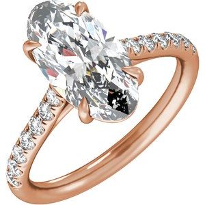 Rose Gold 1 1/3 CTW Oval Lab-Grown Diamond Pavé Engagement Ring