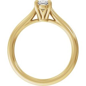 Elongated Oval Lab-Grown Diamond Solitaire Engagement Ring in 14K Gold — 1 CTW, Yellow Gold, rear profile