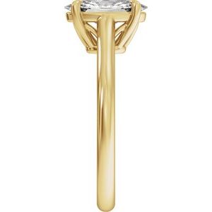 Elongated Oval Lab-Grown Diamond Solitaire Engagement Ring in 14K Gold — 1 CTW, Yellow Gold, side profile