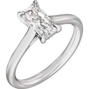 White Gold 1 CTW Radiant Lab-Grown Diamond Solitaire Engagement Ring