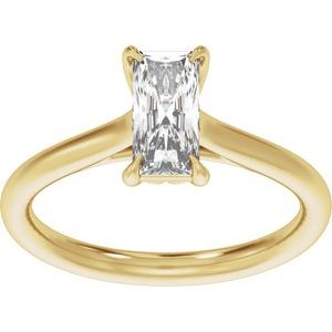 Radiant Lab-Grown Diamond Solitaire Engagement Ring in 14K Gold — 1 CTW, Yellow Gold, front view