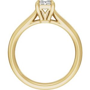 Radiant Lab-Grown Diamond Solitaire Engagement Ring in 14K Gold — 1 CTW, Yellow Gold, rear profile