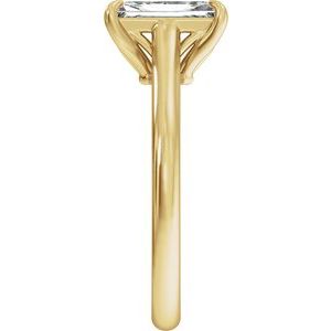 Radiant Lab-Grown Diamond Solitaire Engagement Ring in 14K Gold — 1 CTW, Yellow Gold, side profile