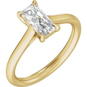 Yellow Gold Radiant Lab-Grown Diamond Solitaire Engagement Ring