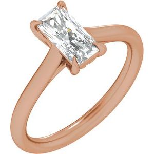 Rose Gold 1 CTW Radiant Lab-Grown Diamond Solitaire Engagement Ring