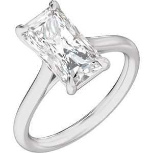 White Gold Radiant Lab-Grown Diamond Solitaire Engagement Ring