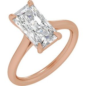 Rose Gold Radiant Lab-Grown Diamond Solitaire Engagement Ring