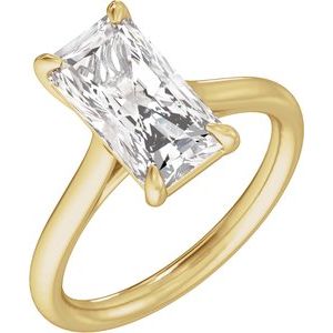 Yellow Gold 3 CTW Radiant Lab-Grown Diamond Solitaire Engagement Ring