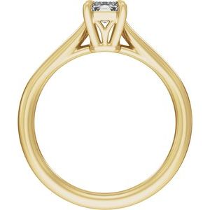 Elongated Emerald-Cut Lab-Grown Diamond Solitaire Engagement Ring in 14K Gold — 1 CTW, Yellow Gold, rear profile