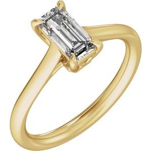 Yellow Gold 1 CTW Emerald Lab-Grown Diamond Solitaire Engagement Ring