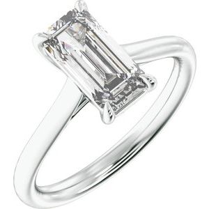 White Gold 2 CTW Emerald Lab-Grown Diamond Solitaire Engagement Ring