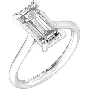 White Gold 3 CTW Emerald Lab-Grown Diamond Solitaire Engagement Ring