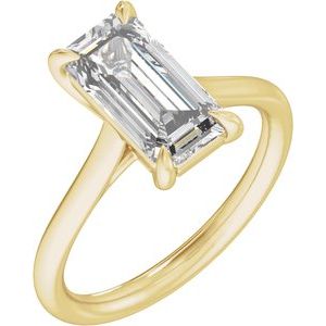 Yellow Gold 3 CTW Emerald Lab-Grown Diamond Solitaire Engagement Ring