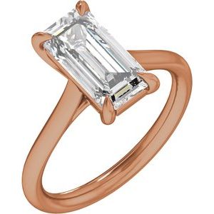 Rose Gold 3 CTW Emerald Lab-Grown Diamond Solitaire Engagement Ring