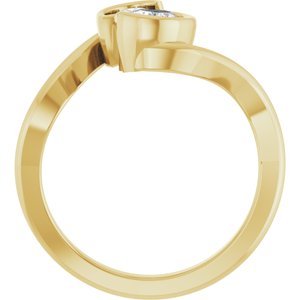 Pear Lab-Grown Diamond Toi et Moi Engagement Ring in 14K Gold — 1 CTW, Yellow Gold, rear profile