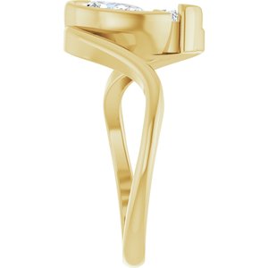 Pear Lab-Grown Diamond Toi et Moi Engagement Ring in 14K Gold — 1 CTW, Yellow Gold, side profile