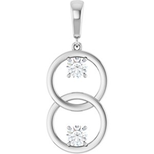 14k White Gold Diamond Pendant