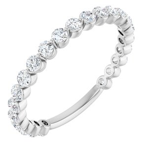 14K White Gold Lab Grown Diamond Anniversary Band