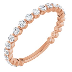 14K Rose Gold Lab Grown Diamond Anniversary Band