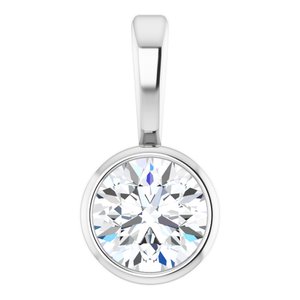Platinum Bezel Set Diamond Solitaire Pendant
